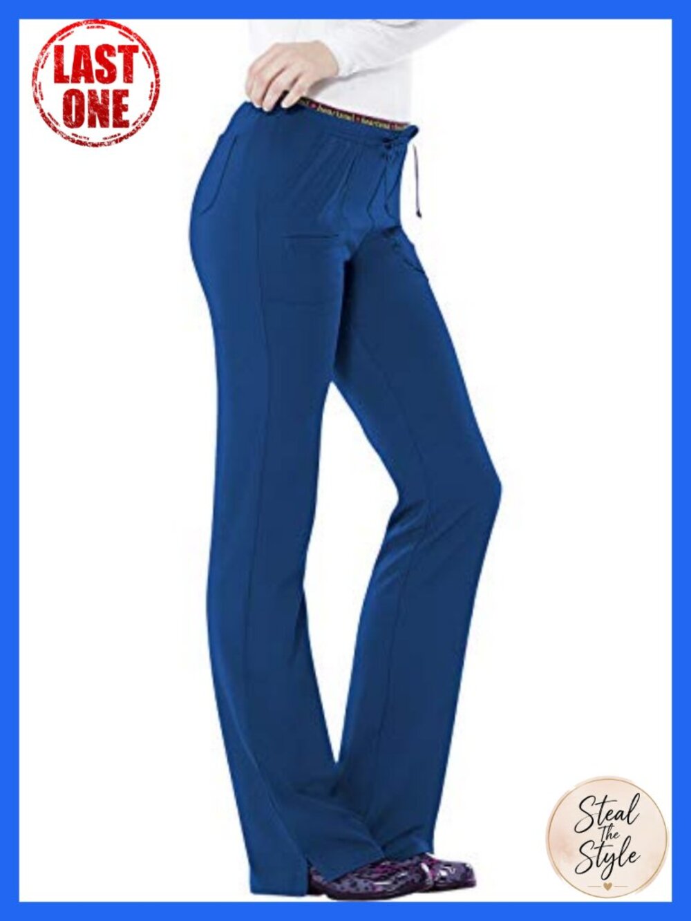 HeartSoul Low Rise Flare Leg Scrub Pant Drawstring Waist Nursing
